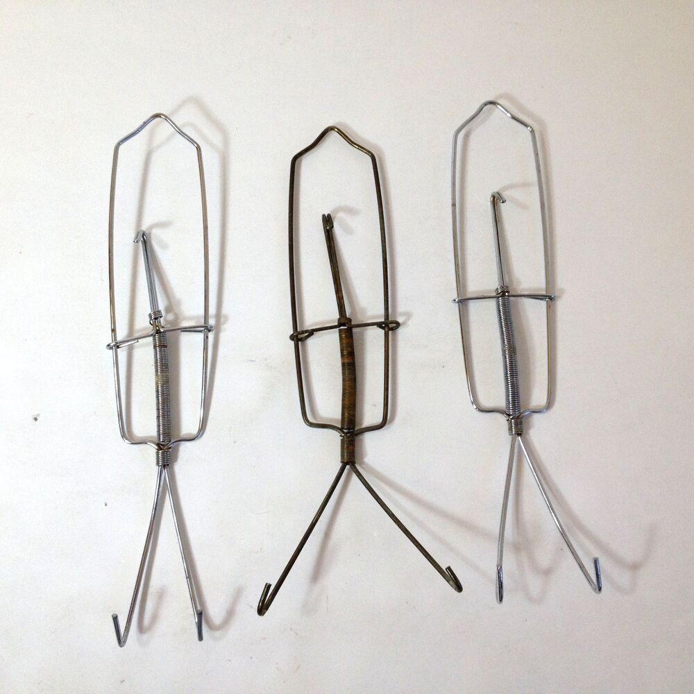 3 Vintage Decorative Plate Spring Loaded Wall Hangers Holds Plated 6.5" to 9" - Picture 3 of 4